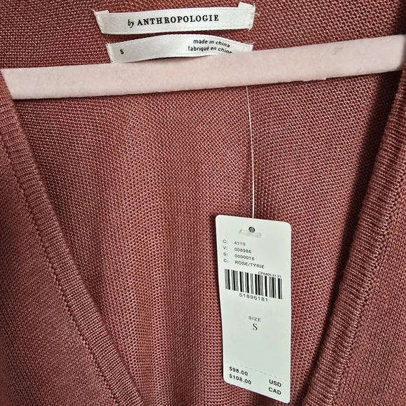 Anthropologie, New, Clara Terracotta Linen Blend Oversized Knit Top Size Small - Picture 9 of 11